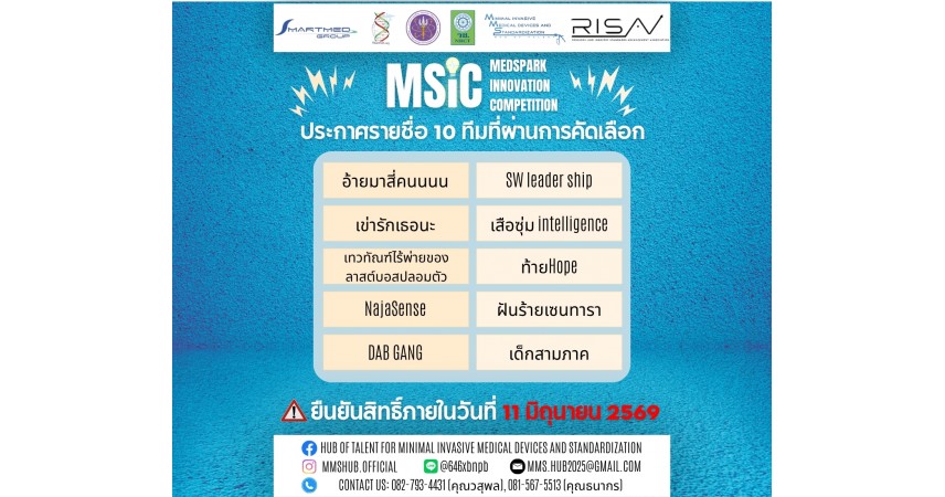 ประกาศ 10 ทีมผู้เข้ารอบในงาน MSIC